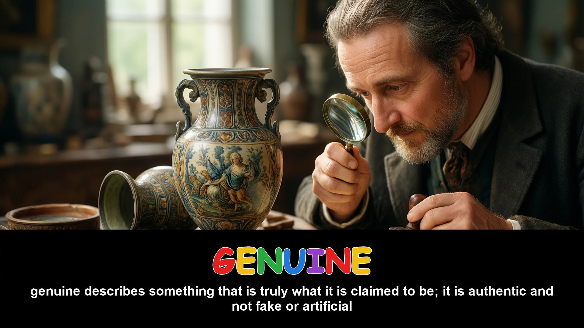 English Illustration for genuine